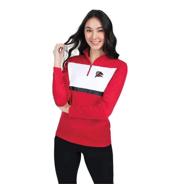 This women's quarter zip pullover is built with wicking honeycomb knit... from ASI 37461 Augusta Sportswear / Holloway Sportswear