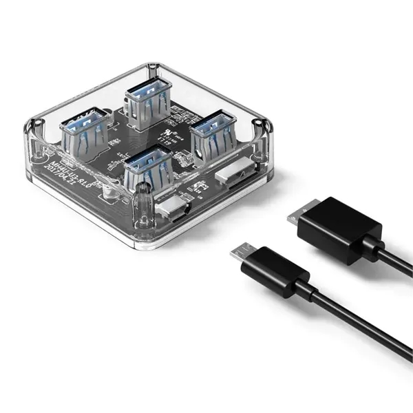 4-Port Transparent PC USB Hub plus 1 color silkscreen imprint on... from ASI 37218 Athena Promo (tm)