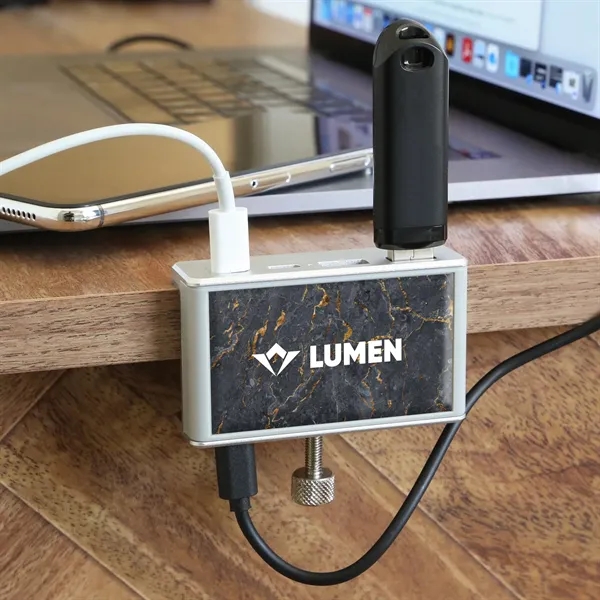 The compact USB desk hub with a clip-on design. Connect effortlessly... from ASI 61966 HPG / HandStands