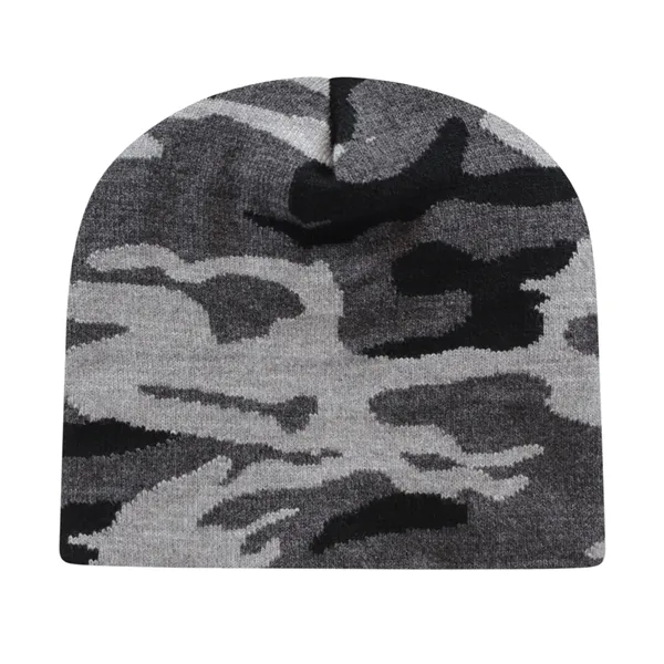 Knit acrylic beanie with urban camouflage print.... from ASI 43792 Cap America Inc
