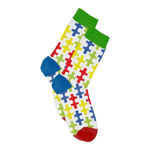 AUTISM AWARENESS FULL COLOR WOVEN SOCKS... from ASI 30208 A P Specialties / AP Specialties