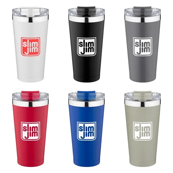 20 ounce tumbler with vacuum insulation, a screw-on lid, and a... from ASI 88060 Snugz/USA Inc / Sweda®