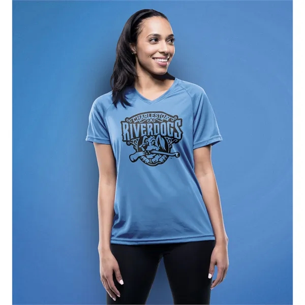 100% polyester ladies' t-shirt with moisture wicking and True Hue technology... from ASI 37461 Augusta Sportswear