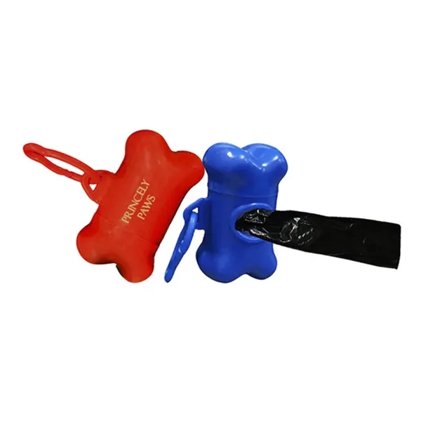 Dog bone shaped waste bag dispenser with a supply of bags.... from ASI 55675 Galaxy Balloons Inc / Galactic Fun Time Line