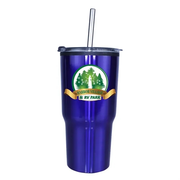 20 oz. Ares Tumbler with Stainless Straw/Flip Top Lid, Full... from ASI 30270 Aakron Line