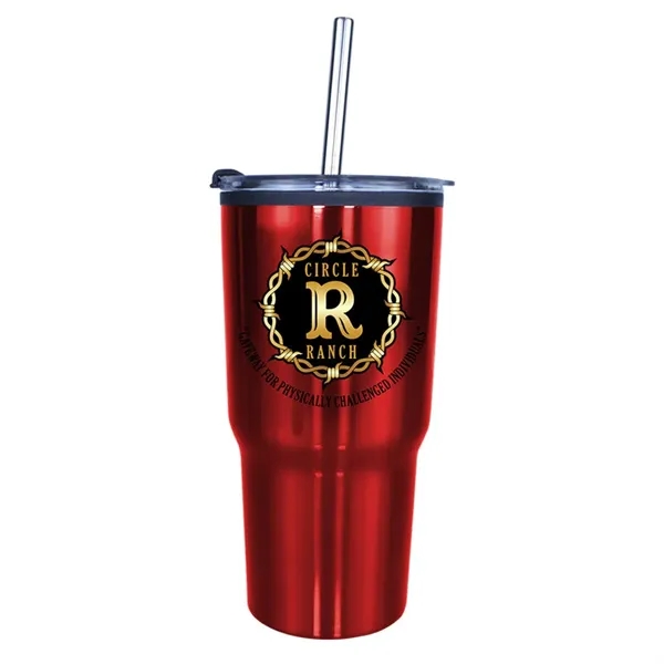 20 oz. Ares Tumbler with Stainless Straw/Flip Top Lid, Full... from ASI 30270 Aakron Line