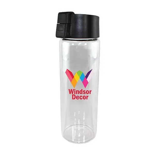 20 oz. Durable Clear Glass Bottle with Flip Top Lid, Full... from ASI 30270 Aakron Line