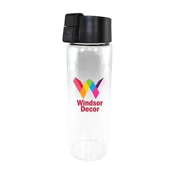 20 oz. Durable Clear Glass Bottle with Flip Top Lid, Full... from ASI 30270 Aakron Line