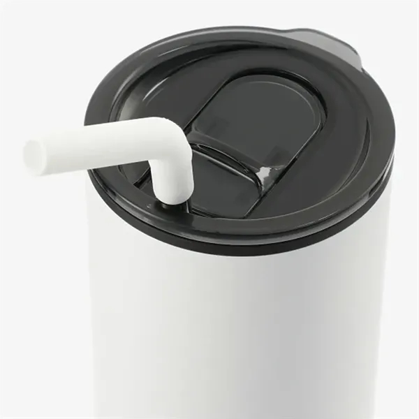 16 oz tumbler with silicone tip straw, plastic liner, silver base... from ASI 31517 Admart Products