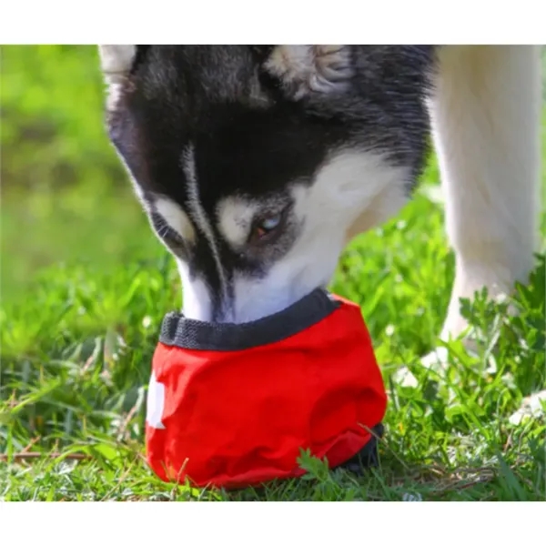 6 1/2" x 4" foldable nylon pet food bowl.... from ASI 55675 Galaxy Balloons Inc / Galactic Fun Time Line