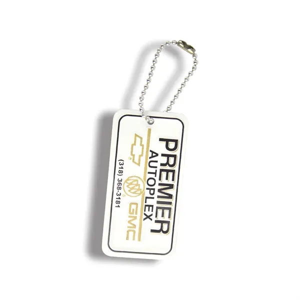 Embossed aluminum key tag with 5" ball chain.... from ASI 50120 Dixie Seal & Stamp Co Inc / Dixiline