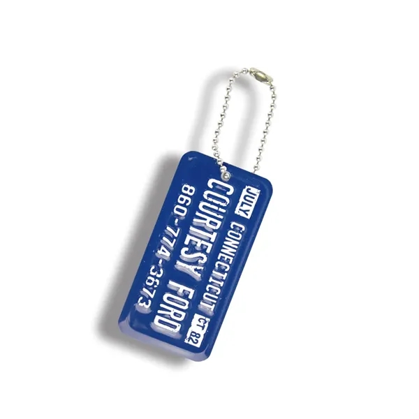 Embossed aluminum key tag with 5" ball chain.... from ASI 50120 Dixie Seal & Stamp Co Inc / Dixiline