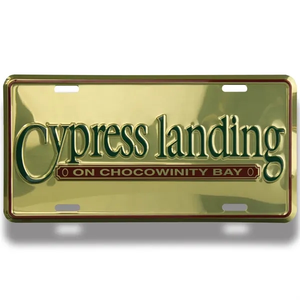 Embossed auto license plate with four slots and mirror-like finish.... from ASI 50120 Dixie Seal & Stamp Co Inc / Dixiline