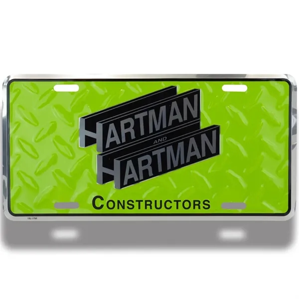 Embossed auto license plate with four slots and mirror-like finish.... from ASI 50120 Dixie Seal & Stamp Co Inc / Dixiline
