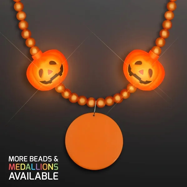 LED Pumpkin Light Beads with Medallion, 30" Long, Imprinted Pricing... from ASI 34194 ALightPromos / Alight Promotional Products