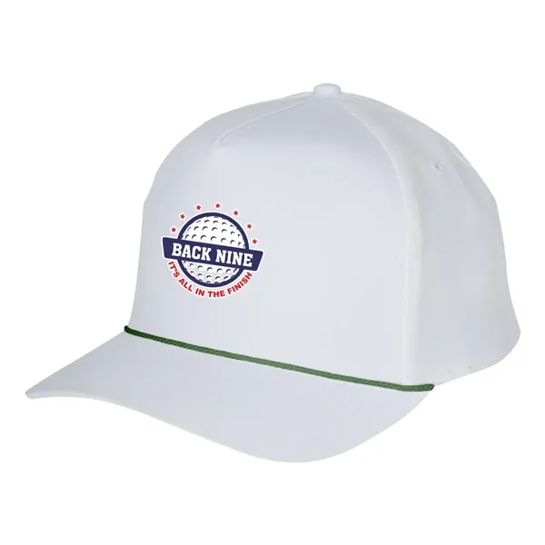 Structured baseball cap with woven rope along visor base and adjustable... from ASI 61125 Hit Promotional Products / Hit®