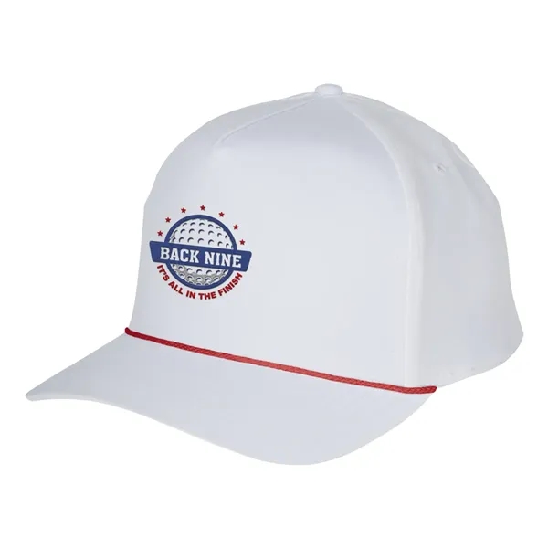 Structured baseball cap with woven rope along visor base and adjustable... from ASI 61125 Hit Promotional Products / Hit®