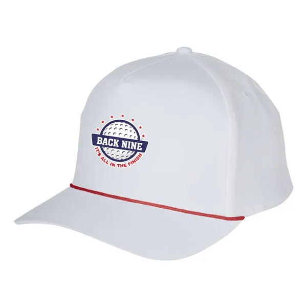 Structured baseball cap with woven rope along visor base and adjustable... from ASI 61125 Hit Promotional Products / Hit®