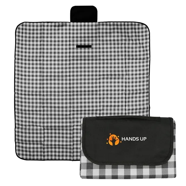 59" x 57" roll up blanket with gingham design and hook... from ASI 61125 Hit Promotional Products / Hit®