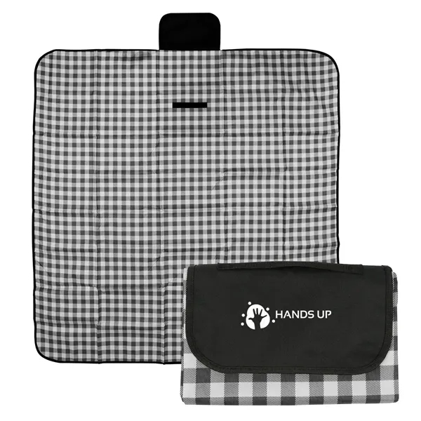 59" x 57" roll up blanket with gingham design and hook... from ASI 61125 Hit Promotional Products / Hit®