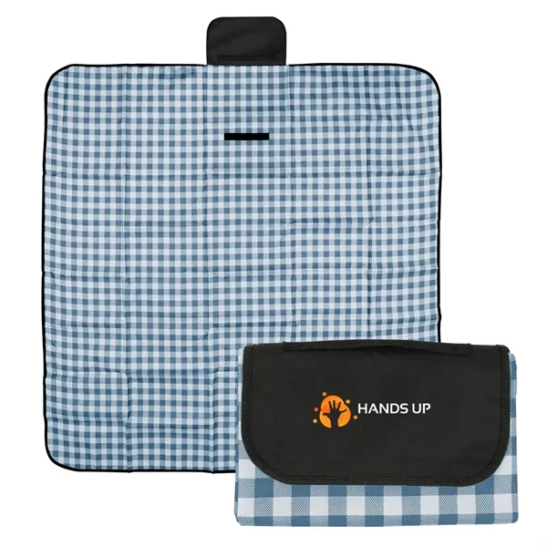 59" x 57" roll up blanket with gingham design and hook... from ASI 61125 Hit Promotional Products / Hit®