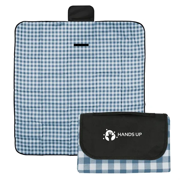 59" x 57" roll up blanket with gingham design and hook... from ASI 61125 Hit Promotional Products / Hit®