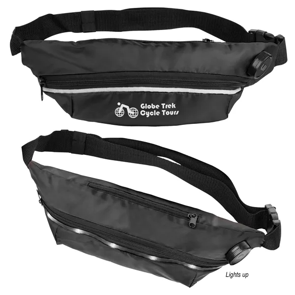 Fanny pack with battery-operated light strip, zipper closure and 60" adjustable... from ASI 61125 Hit Promotional Products / Hit®
