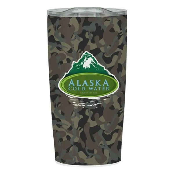 20 oz. camouflage tumbler with a snap-on, spill-resistant thumb slide lid... from ASI 61125 Hit Promotional Products / Hit®