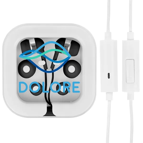 Type-C earbuds with microphone and interchangeable covers in plastic storage case... from ASI 61125 Hit Promotional Products / Hit®