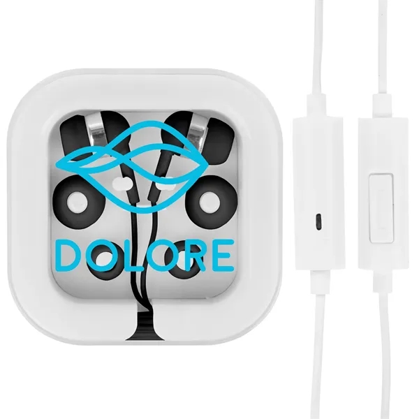 Type-C earbuds with microphone and interchangeable covers in plastic storage case... from ASI 61125 Hit Promotional Products / Hit®