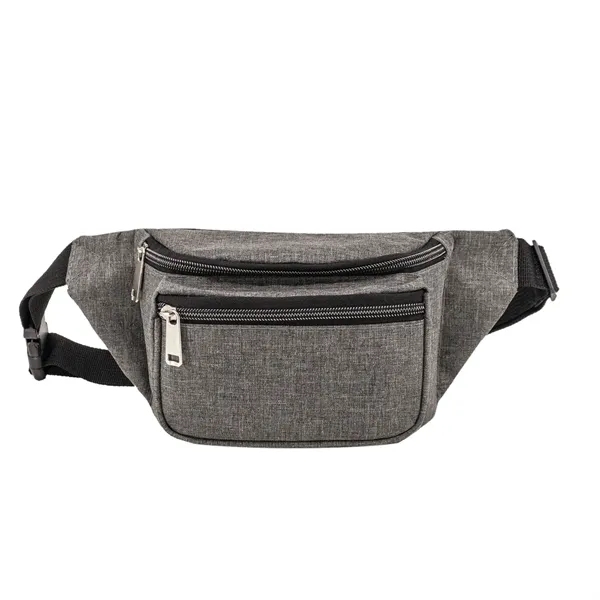 300D Heathered 3-Zipper Fanny Pack Bag... from ASI 41511 Brainchild USA Inc / BrainChild Gift Club