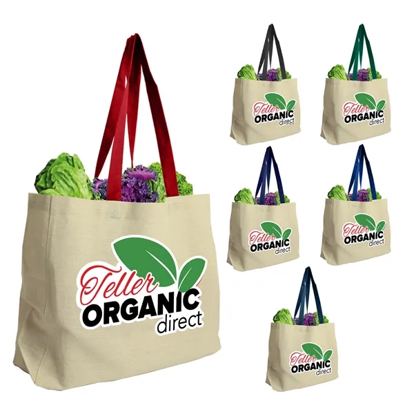 Natural  8 oz. Cotton Canvas Tote with Color Handles... from ASI 55990 Garyline