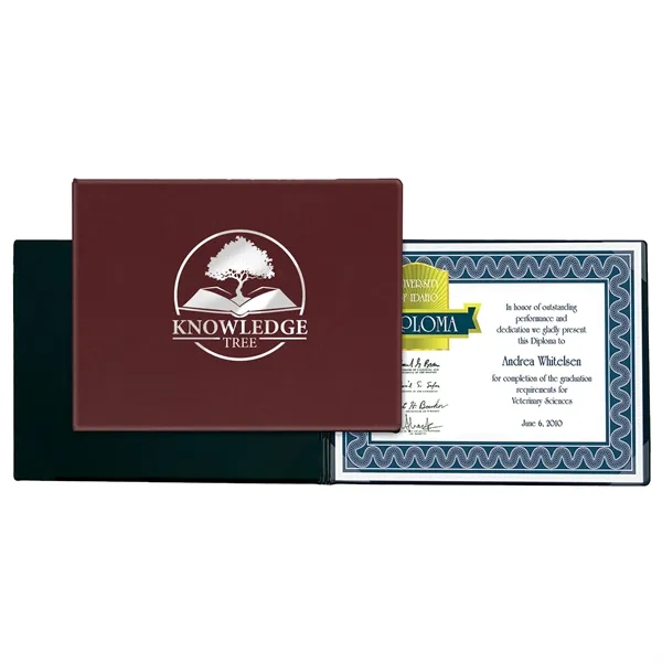 Executive vinyl certificate folder with foam padding in the front and... from ASI 54040 Fey Promo