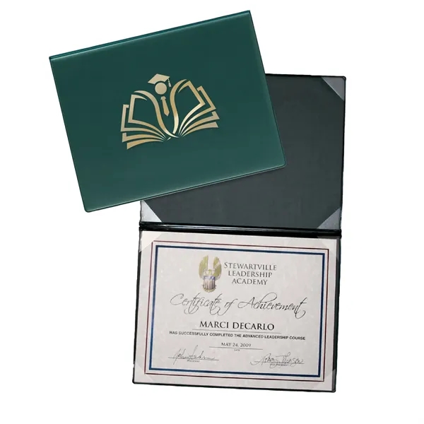 Vinyl certificate folder that's bound, front and back padded, with 8... from ASI 54040 Fey Promo