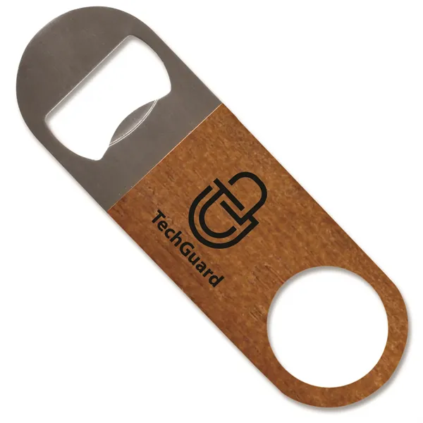 1.62"H x 4.75"W x 0.31"D bottle opener made of bamboo and... from ASI 54040 Fey Promo / Mi Line by Fey