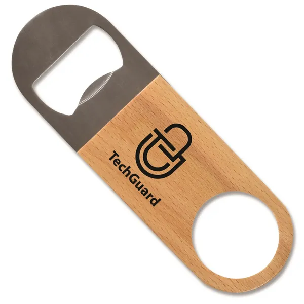 1.62"H x 4.75"W x 0.31"D bottle opener made of bamboo and... from ASI 54040 Fey Promo / Mi Line by Fey