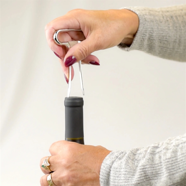 Flat wine opener with Stainless steel prongs, and plastic cover.... from ASI 54040 Fey Promo / Mi Line by Fey