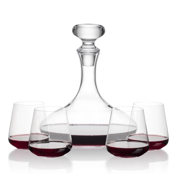 Stratford Decanter and Wine Glasses. Handsome curved design perfect for decanting... from ASI 84592 St Regis Group