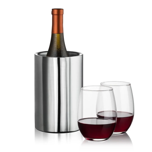 Jacobs Wine Cooler & 2 or 4 Stemless Stanford Wine... from ASI 84592 St Regis Group / St Regis Crystal