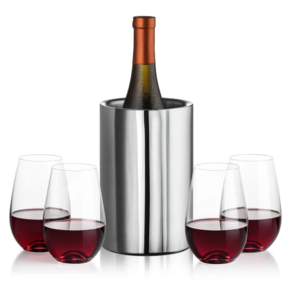 Jacobs Wine Cooler &  2 or 4 Boston Stemless Wine... from ASI 84592 St Regis Group
