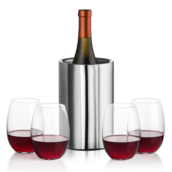 Jacobs Wine Cooler & 2 or 4 Stemless Carlita Wine... from ASI 84592 St Regis Group