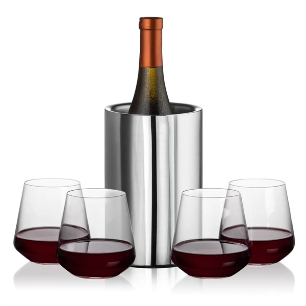 Jacobs Wine Cooler & 2 or 4 Stemless Cannes Wine... from ASI 84592 St Regis Group
