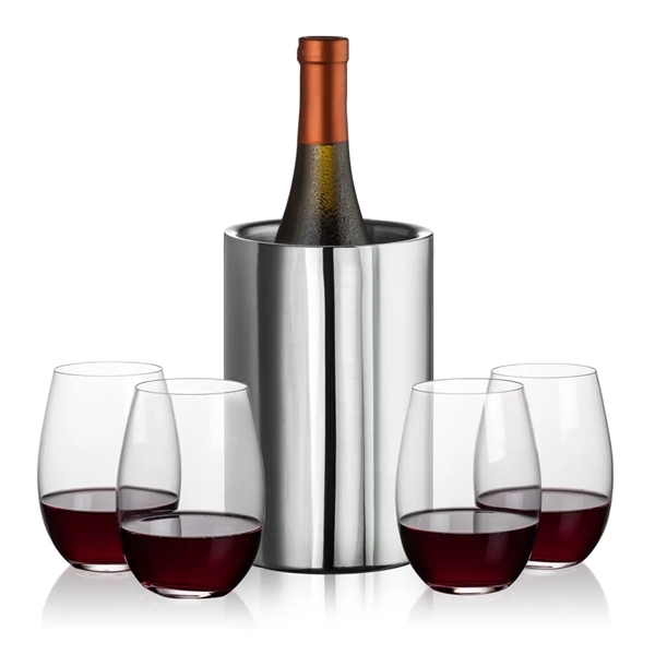 Jacobs Wine Cooler & 2 or 4 Stemless Laurent Wine... from ASI 84592 St Regis Group