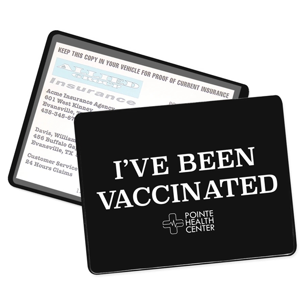 COVID vaccination card holder made of vinyl and measuring 4.5"H x... from ASI 54040 Fey Promo