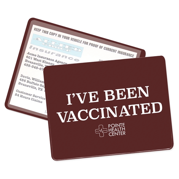 COVID vaccination card holder made of vinyl and measuring 4.5"H x... from ASI 54040 Fey Promo