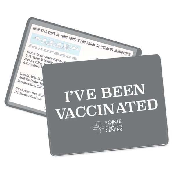 COVID vaccination card holder made of vinyl and measuring 4.5"H x... from ASI 54040 Fey Promo