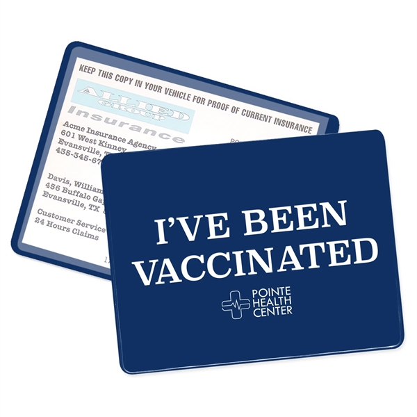 COVID vaccination card holder made of vinyl and measuring 4.5"H x... from ASI 54040 Fey Promo