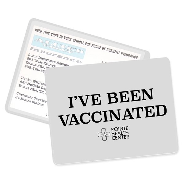 COVID vaccination card holder made of vinyl and measuring 4.5"H x... from ASI 54040 Fey Promo