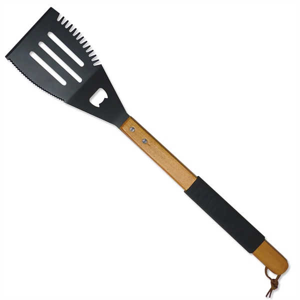 BBQ tool with bottle opener, non-stick coating and a hardwood handle... from ASI 54040 Fey Promo / Mi Line by Fey