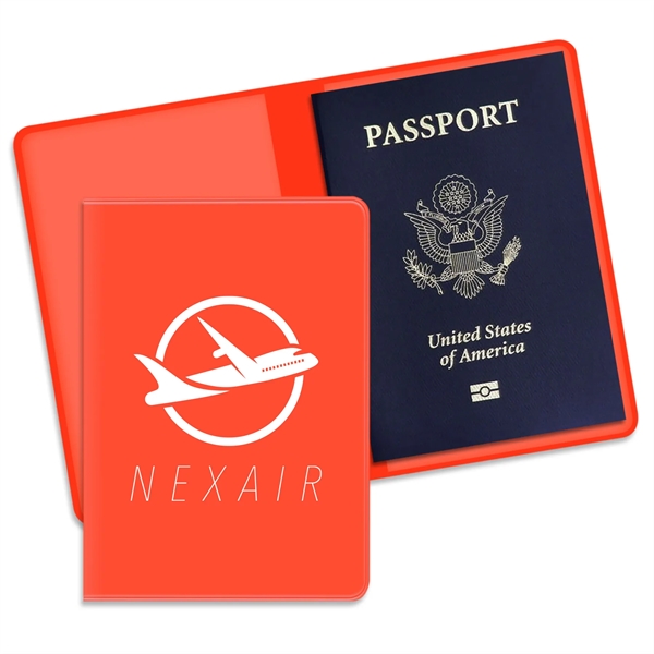 Dual pocket passport holder case made of vinyl, measuring 5.18"H x... from ASI 54040 Fey Promo